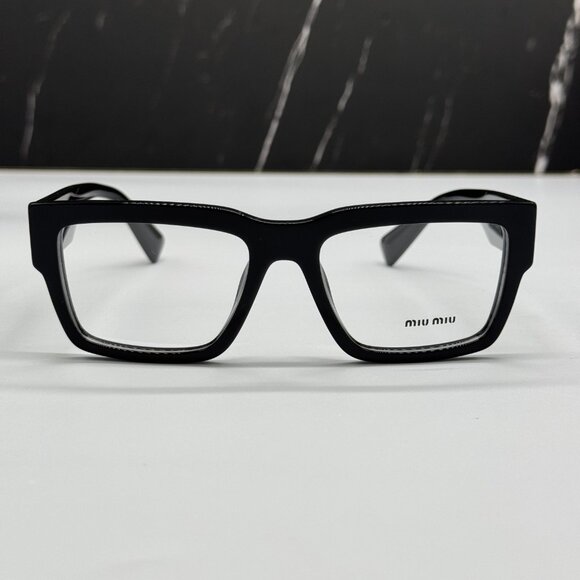 NEW MIU MIU MU02XV 1AB1O1 WOMEN BLACK SQUARE EYEGLASSES - Picture 3 of 10
